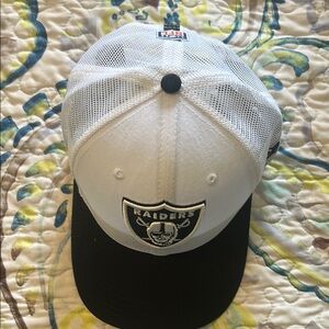 Raiders White and Black Cap